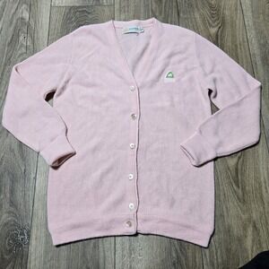 Vintage 60's Pink LA COSTA CALIFORNIA Cardigan Sweater Orlon‎ Acrylic Academic